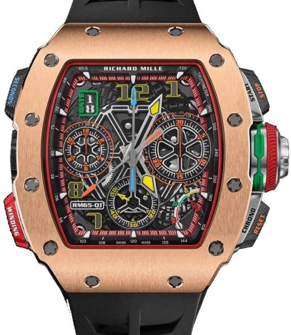 Richardm Roser Richard Mille Automatic Winding Split-seconds Chronograph Rose Gold RM